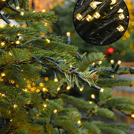 Guirnaldas Luces 50-300 LED 3.95m-23.95m Interior Enchufar 8 Modos cable Verde Decoración para Arbol Navidad 4 Colores