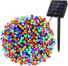 Guirnaldas Luces Solares 50-700 LED Multicolor Cable Verde 2.5m-35m Exterior 8 Modos