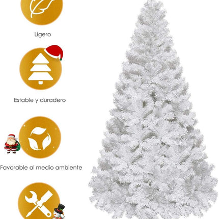 Árbol de Navidad Artificial Blanco con Base Metálica 90/120/150/180/210/240cm