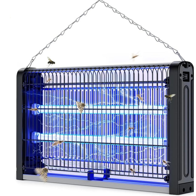 Lámpara Antimosquitos Matamoscas Eléctrico Lámpara Trampa UV Mata Mosquitos 20W para Interior y Exterior