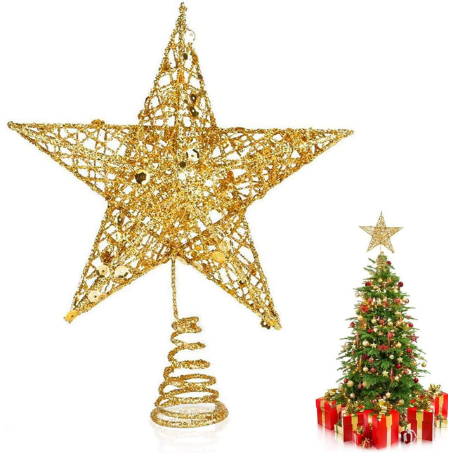 Estrella Decorativa navideña de Metal Topper del árbol de Navidad Decoracion Navidad