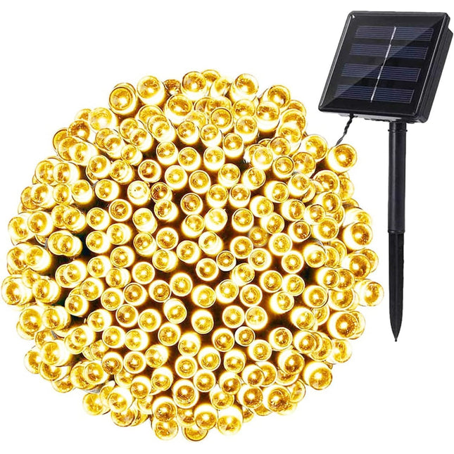 Guirnaldas Luces Solares 50-700 LED Cálido Cable Verde 2.5m-35m Exterior 8 Modos