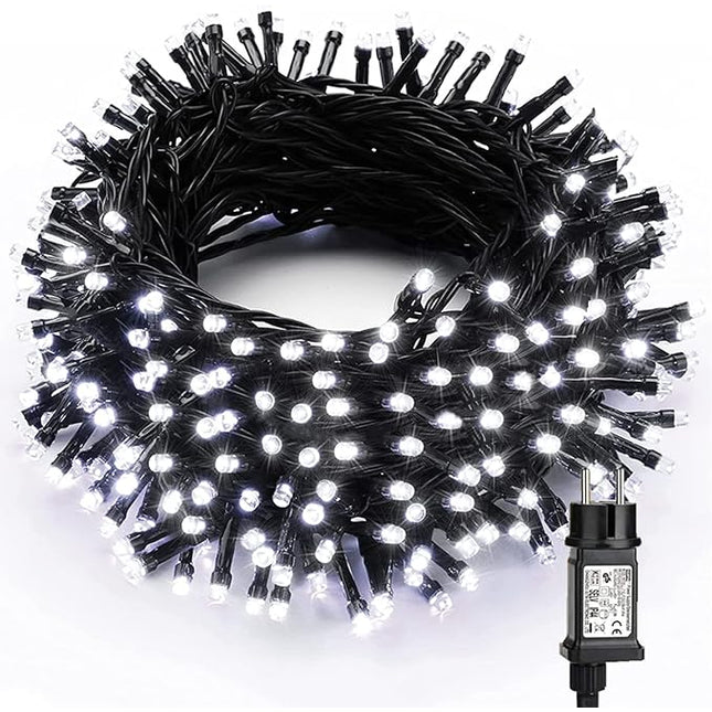Guirnaldas Luces 50-300 LED 3.95m-23.95m Interior Enchufar 8 Modos cable Verde Decoración para Arbol Navidad 4 Colores