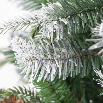 Árbol de Navidad Artificial, Piñas de Pino y Acebo, Verde Natural Verde, Material PVC, Soporte de Metal, 120cm - 240cm