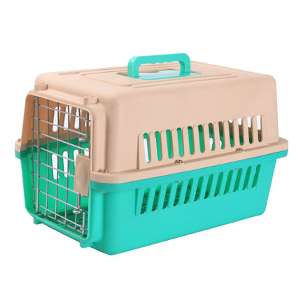 Transportín para perros gatos portátil transpirable transportadora mascotas de plástico desmontable con asa