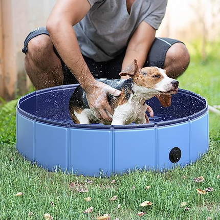 Piscina Plegable para Perros Antideslizante Bañera PVC para Verano Refrescante Resistente y Fácil de Almacenar