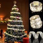 Luces de cinta de Navidad 5m 50 luces LED funciona con pilas luz de árbol de Navidad