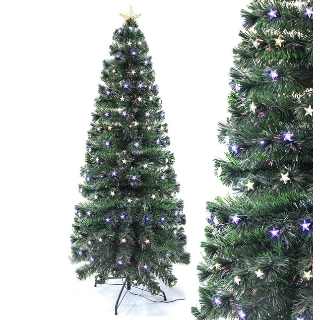 Árbol de Navidad 2023 con luces incorporadas Estrella Blanca y Azul