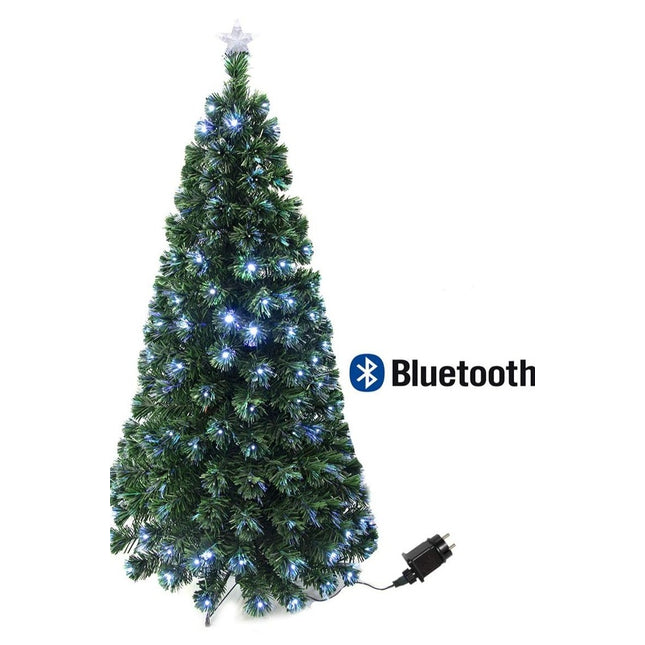Árbol de Navidad LED Bluetooth Árbol de Fibra Óptica de Navidad con el Cambio de Color Luz LED + Fibra Óptica 120m-180m