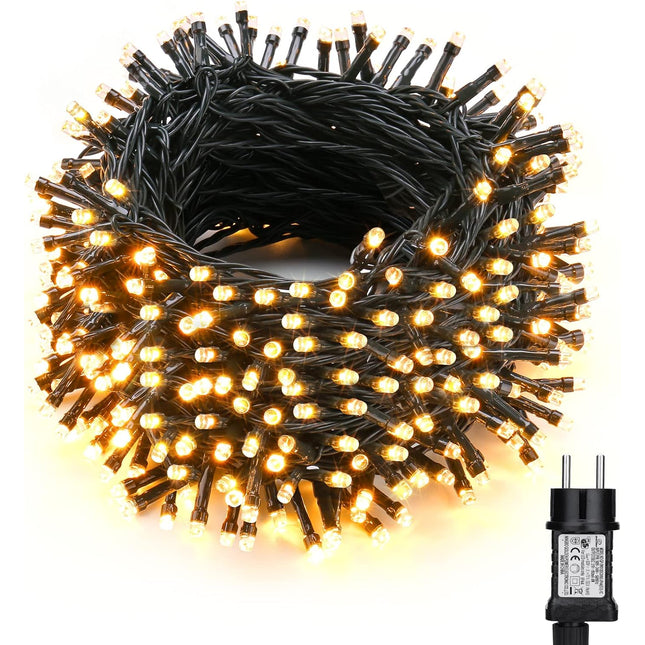 Guirnaldas Luces 500-2000 LED 22.45m-89.95m Exterior Enchufar 8 Modos Cable Verde con Temporizador Decoración para Arbol Navidad Varios Colores