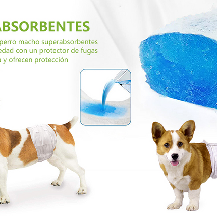Pañales desechables para perros machos pañal sanitarios para perro mascotas bragas higiénicas suaves absorbentes