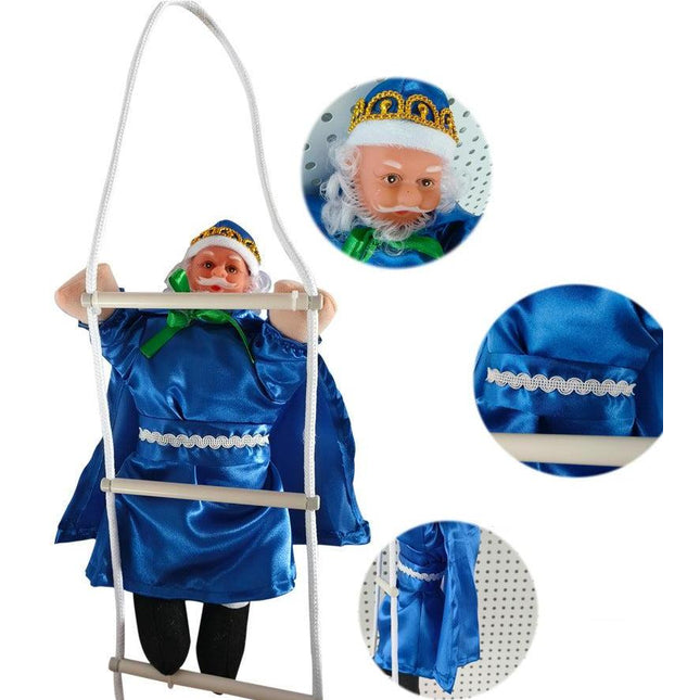 Reyes Magos Colgante con Escalera de cuerda para Balcón Terraza Decoración de Navidad