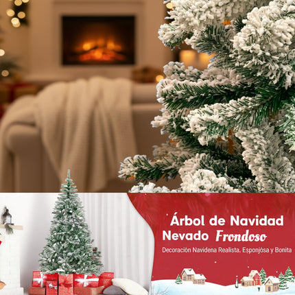 Árbol de Navidad Nevado Artificial con Nieve PVC Blanco 120/150/180/210/240cm
