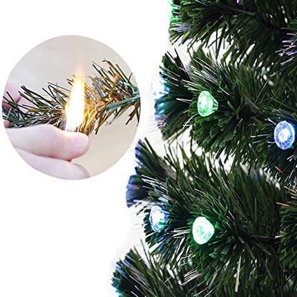 Árbol Navidad Luces Incorporadas LED y Fibra Óptica Multicolor