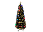Árbol Navidad de Fibra Óptica Bolas Luz Multicolor y Estrella