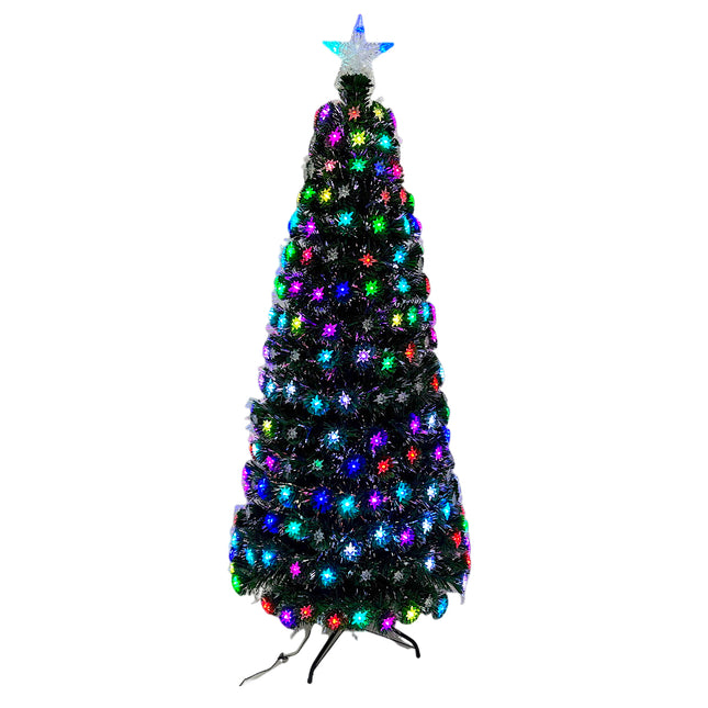 Árbol Navidad Luces Incorporadas LED y Fibra Óptica Multicolor