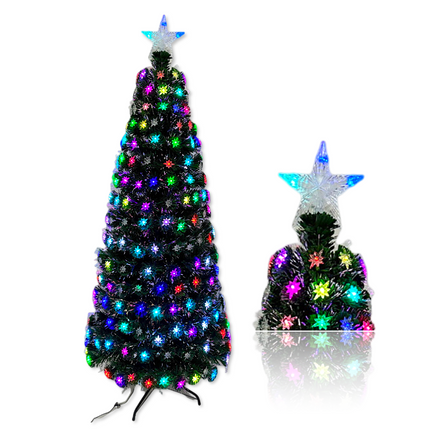 Árbol Navidad Luces Incorporadas LED y Fibra Óptica Multicolor