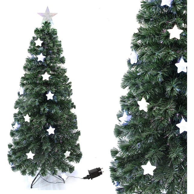 Árbol Navidad Artificial con Luces Incorporadas LED Estrellas Blancas