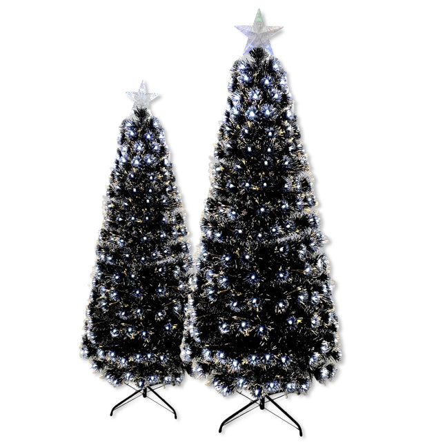 Árbol de navidad con Luces Blancos y Ramas color plateadas