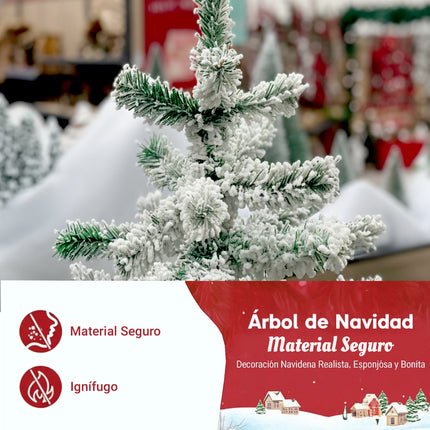 Árbol de Navidad Nevado Artificial con Nieve PVC Blanco 120/150/180/210/240cm