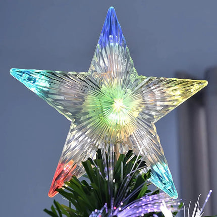 Árbol de Navidad Verde de Fibra Óptica con Luces Multicolor