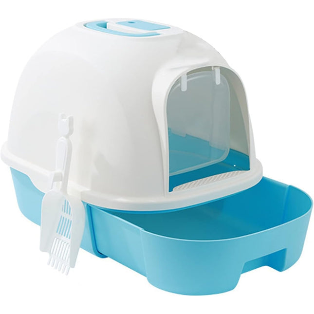 Arenero Gato forma Cajón Cubierto para Gatitos Bandeja Sanitaria Plástica para Gatos 53x41x41cm