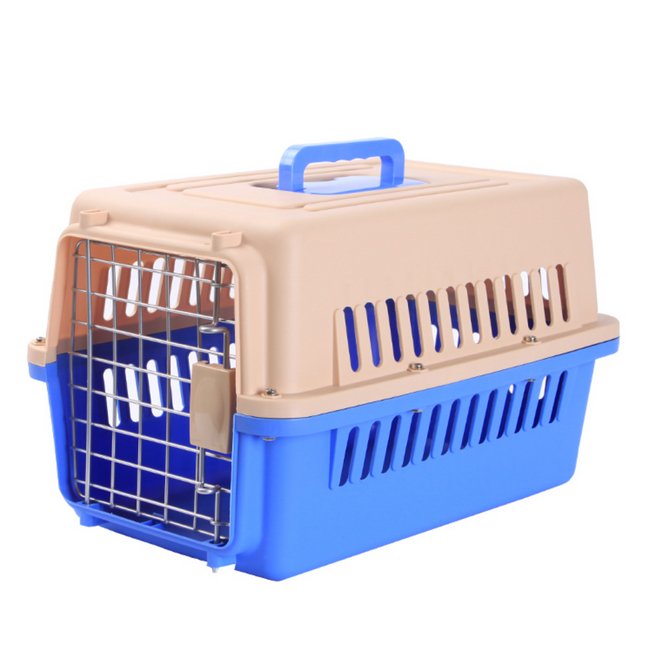 Transportín para perros gatos portátil transpirable transportadora mascotas de plástico desmontable con asa