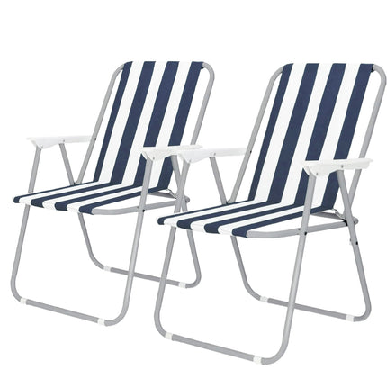 Pack de 2 sillas de Playa Plegables con Reposabrazos silla playa plegable portátil para ocio al aire libre camping 74X52X38CM