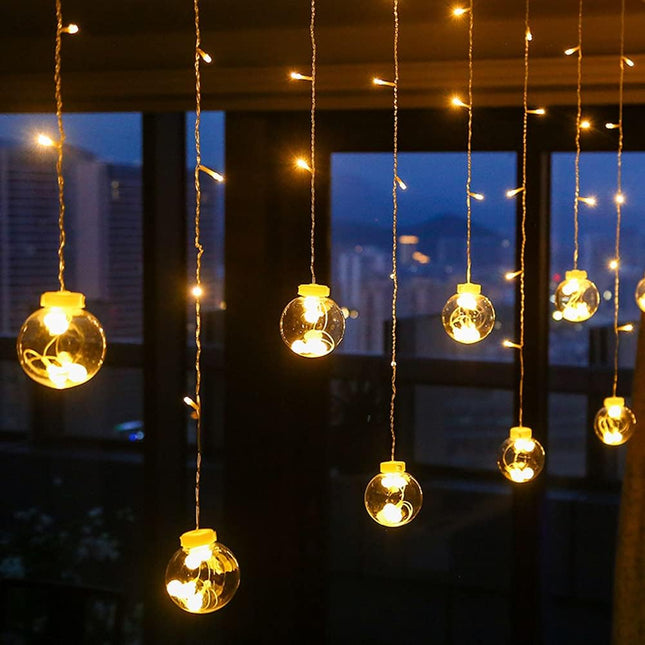 Cortina de luces LED estilo bombilla Guirnaldas Luminosas de Interior con Enchufe