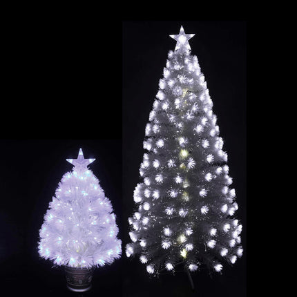 Árbol Navidad Blanco Gradiente de LED de Fibra Óptica Transparente