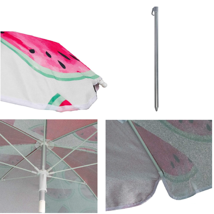 Sombrilla de Playa Parasol Playa inclinable contra rayo UV poste aluminio sombrilla portátil altura ajustable Inclinación giratoria