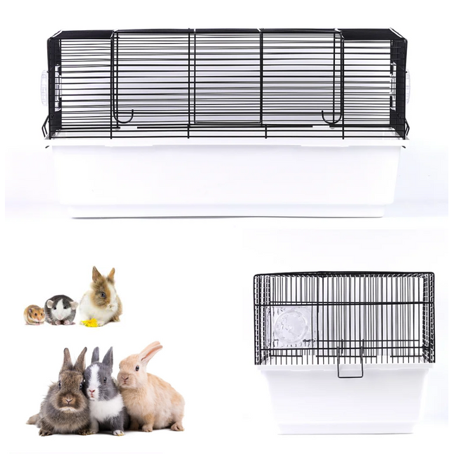 Jaula para conejo roedores grande Casita conejo con puerta superior y cierre de seguridad  62x35x32.5cm