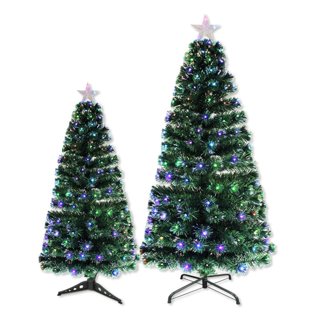 Árbol de Navidad Colorido V8 LED Fibra Óptica con luces led integradas