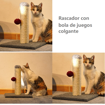 Rascador Poste para Gatos de Sisal Estable con Juguete, Afilador uñas para Gatos