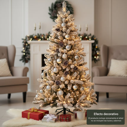 Árbol de Navidad Nevado Artificial con Nieve PVC Blanco 120/150/180/210/240cm