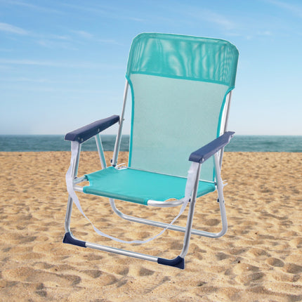 Sillas Playa fijas de Asiento Bajo de Aluminio Silla Plegable de 48x23x70cm