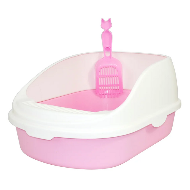 Arenero grande para gatos Abierto con Pala Bandeja de Arena para Baño Caja de Arena Gatitos