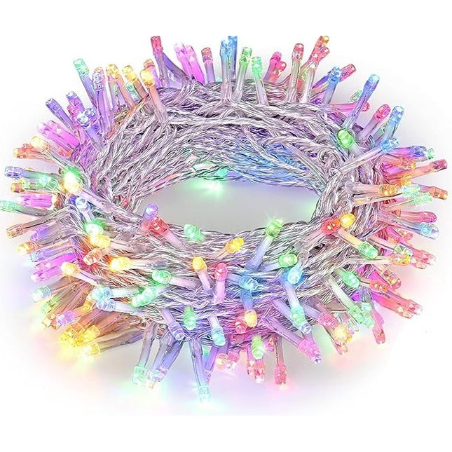 Guirnaldas Luces 50-300 LED 3.95m-23.95m Interior Enchufar cable transparente Decoración para Arbol Navidad 4 Colores