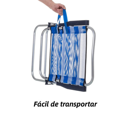 [Pack de 2] Sillas Playa Plegable Convertibles en Cama de Aluminio y Textileno