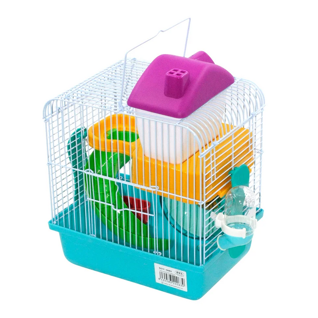 Jaula para Hámsters Portátil para Roedores Castillo Encantador 27x21x25cm