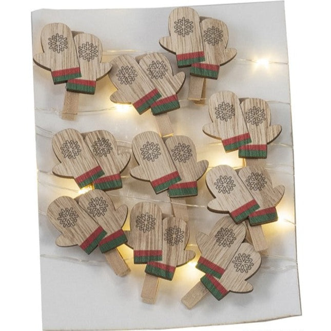 Pinzas de madera con LED con Adornos de Navidad 24*14*4CM