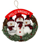 Guirnalda de Navidad de Muñeco de Nieve, Corona Navideña de Ratán, Corona Navideña para Puertas