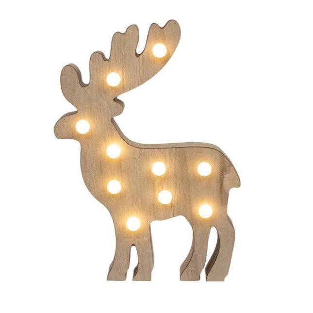 Figura Decoración LED de madera con diseño