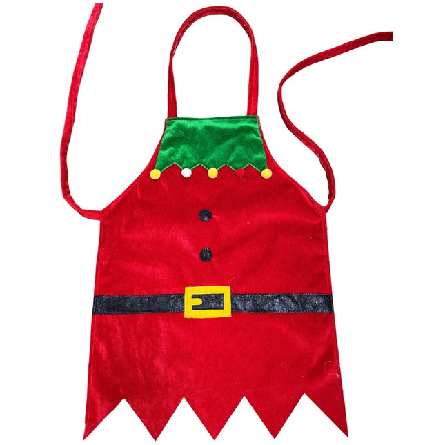 Delantal navideño de elfo Delantal de cocina para Fiestas Adornos Navideños
