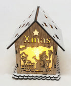 Decoración con Luz de Navidad de casa de madera 9.2*9*10.5cm