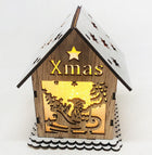 Decoración con Luz de Navidad de casa de madera 9.2*9*10.5cm