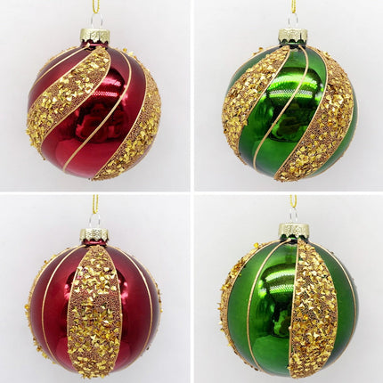 Set de 4 Bolas de Navidad Plateadas 8cm Bolas de Adornos de Árbol de Navidad