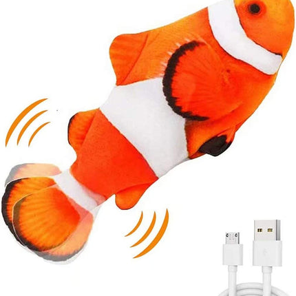 Juguete de gato eléctrico simulado de pescado que brinca automáticamente, juguete que divierte a los gatos con menta para mascotas