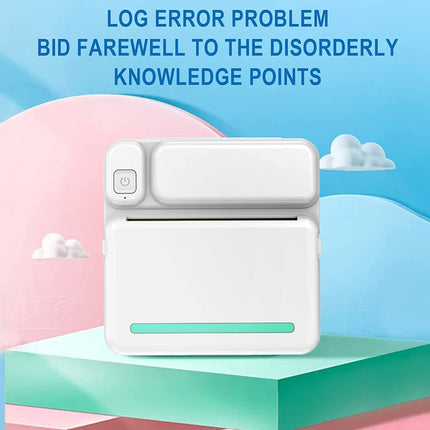 Impresora de bolsillo térmica para estudiantes con búsqueda y organización de etiquetas de problemas y errores