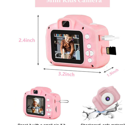 Cámara de fotos y vídeo HD con pantalla de 2 pulgadas para niños Regalo de cumpleaños creativo